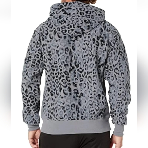 Champion Reverse Weave Hoodie Sweatshirt Adult 3X Animal Print Gray Leopard - Picture 2 of 12